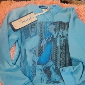 Nwt Myths kids blue peacock sweater size 6 Made in Italy